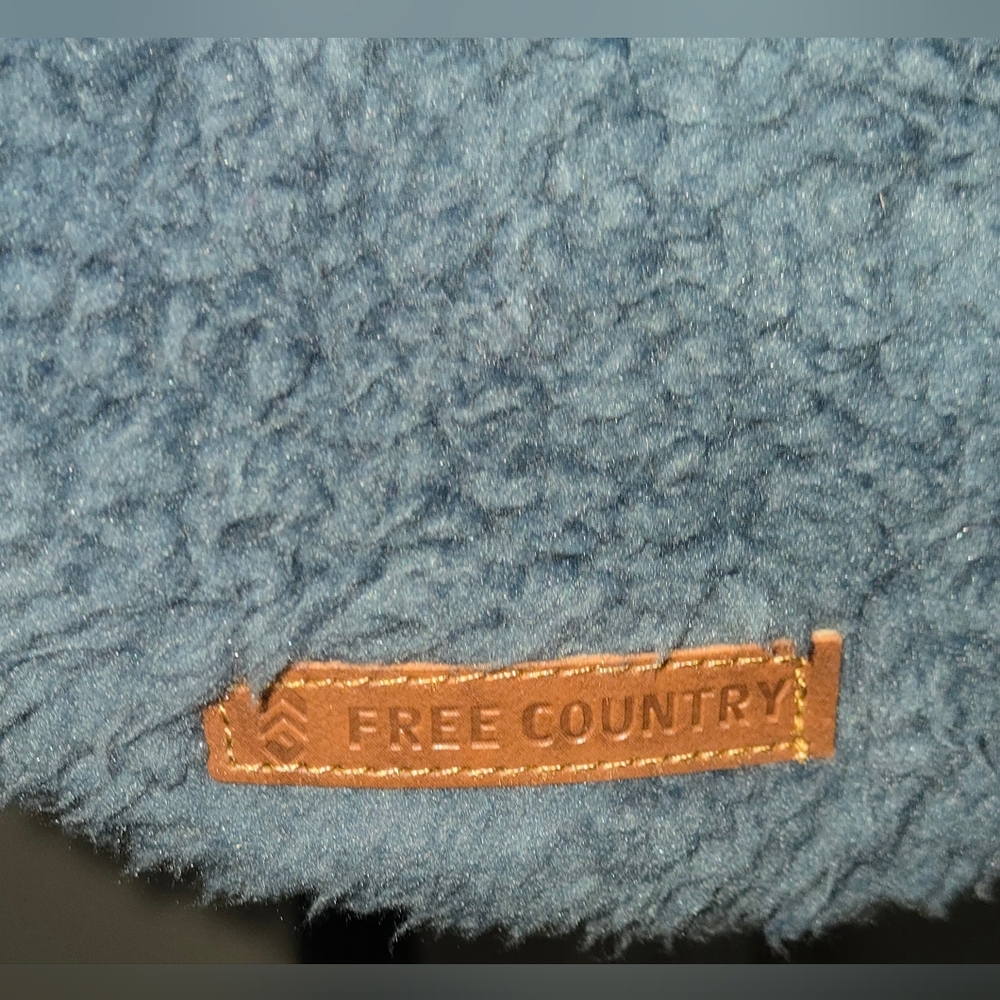 Free Country Women's Blue Fleece Zip-Up Vest - Picture 3 of 11
